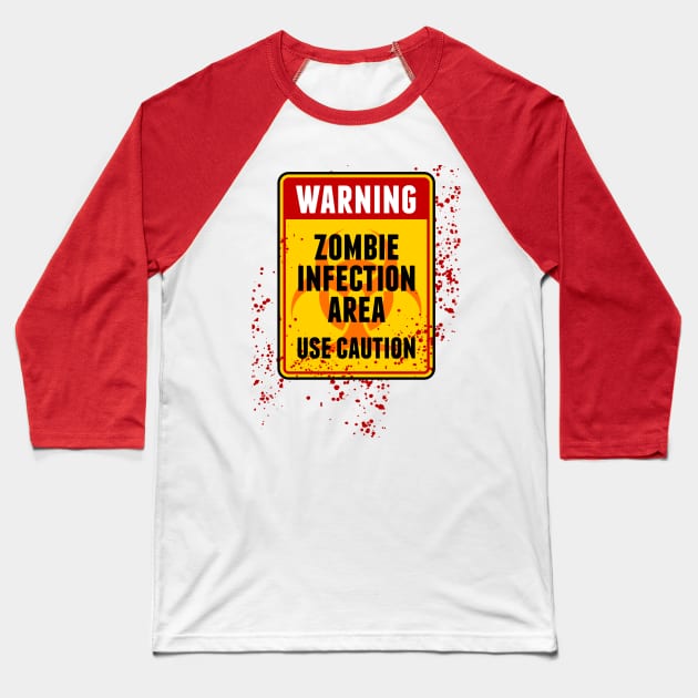 Zombie Infection Area Baseball T-Shirt by marcusmattingly